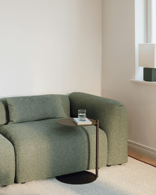 noo.ma Ande Side Table - vierkante stalen bijzettafel 42x42x59 cm, Cocoa Brown