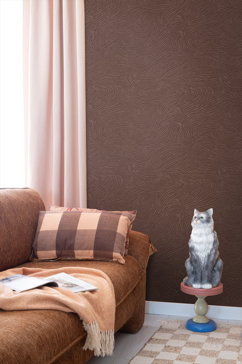 ESTAhome behang 3d golvende lijnen mauve paars - 50 x 900 cm - 131369 - vtwonen shop