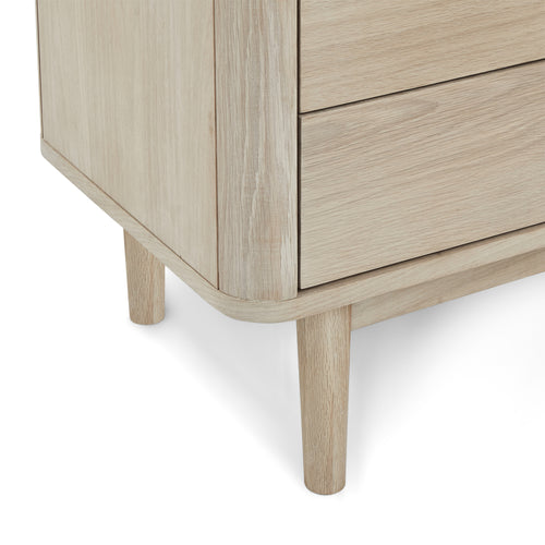 Furnhouse vitrinekast Nyborg - Witte olie - MDF, Eikenfineer, Glas - 45x100x190