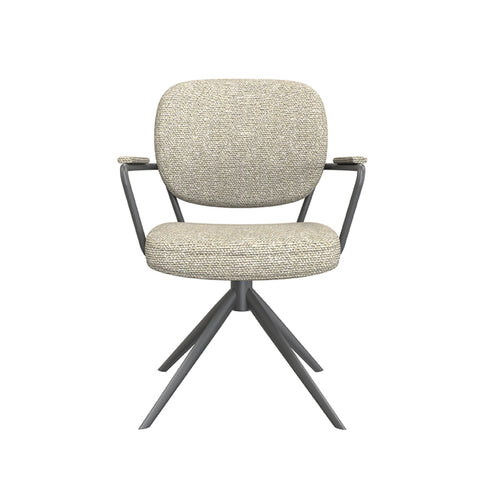 LABEL51 Eetkamerstoel Basel - Naturel/Zwart - Draaibaar