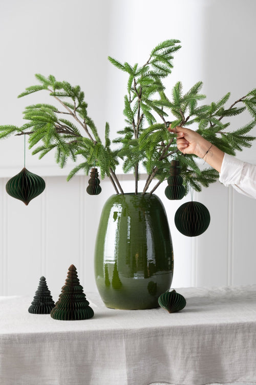 J-Line vaas Lola - porselein - groen - medium - 40 cm hoog