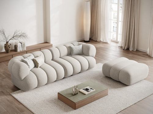 Cosmopolitan Design Bank Koge 4-zits, chenille lichtbeige - 95x240x70cm