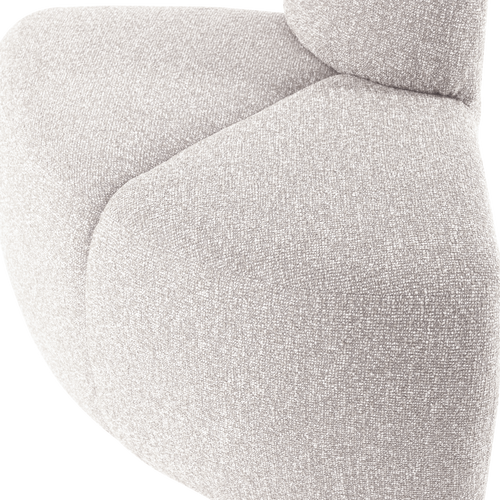 WOOOD eetbank hoek rond rugleuning Mojo - Bouclé - Ecru Melange - 83x100x74