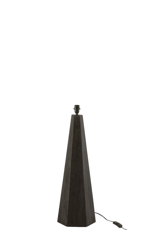 J-Line lampenvoet Octogonaal - hout - zwart - small