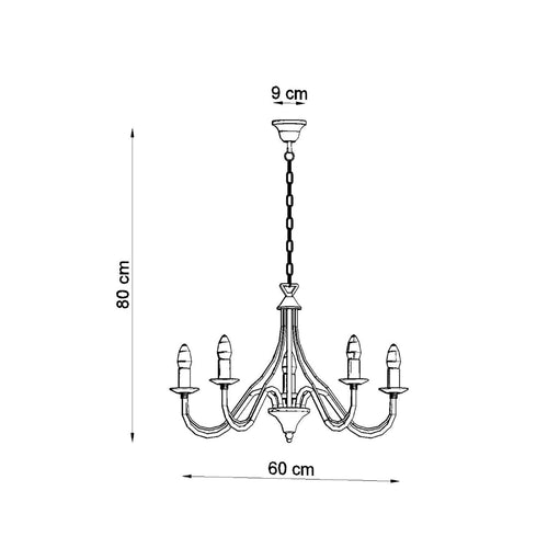 Sollux Lighting Kroonluchter MINERWA 5 zwart - 60x60x80cm