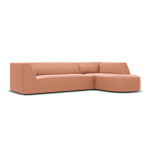 Cosmopolitan Design - Modulaire hoekbank rechts Siena 4-zits, flueel roze - 180x273x69cm