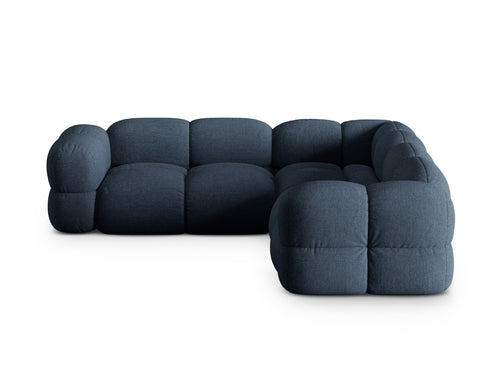 Cosmopolitan Design Symmetrische hoekbank Loretto 4-zits, structurele stof donkerblauw - 250x250x68cm