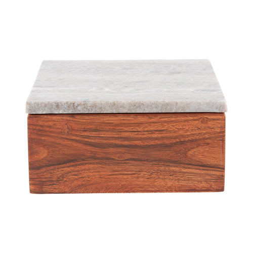 Present Time woonaccessoire Storage Box Acacia - bruin - 15x15x7.5cm - vtwonen shop