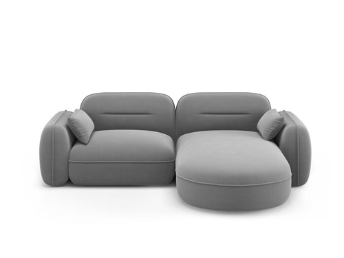 Cosmopolitan Design Modulaire hoekbank rechts Sydney 3-zits, flueel, lichtgrijs - 165x230x70cm