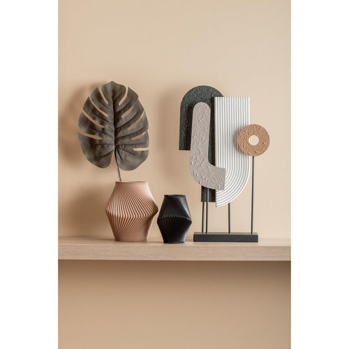 Present Time vaas Twisted Rib - zwart - Ø18cm - vtwonen shop