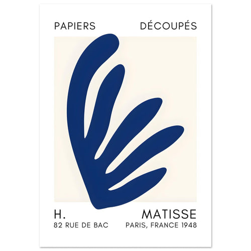 Artfulprints  Matisse – Aquatic impression navy blue II   poster A4 21x29.7 cm - vtwonen shop
