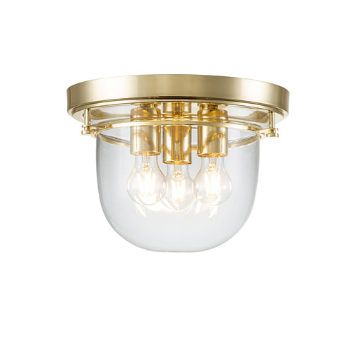 Elstead Quoizel Whistling Bowl Semi Flush Plafondlamp Gepolijst Messing, IP44
