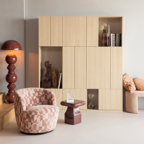 WOOOD opbergkast 80 cm Build - Eiken Fineer - Naturel - 215x80x41