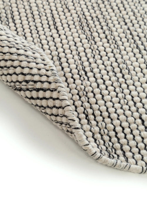 benuta wollen vloerkleed Rocco - beige/zwart - ø 150 cm