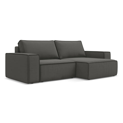 LaMiaSofa hoekbank rechts Livorno - velours - staal - 257x148x82