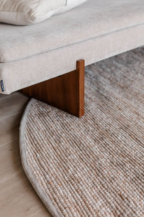 Interieur05 Rond Wollen Vloerkleed Lichtbruin Vik - 200 x 200 cm - vtwonen shop