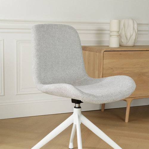 Nolon Nola-Fé Eetkamerstoel Lichtgrijs - Draaibaar Wit Onderstel - vtwonen shop