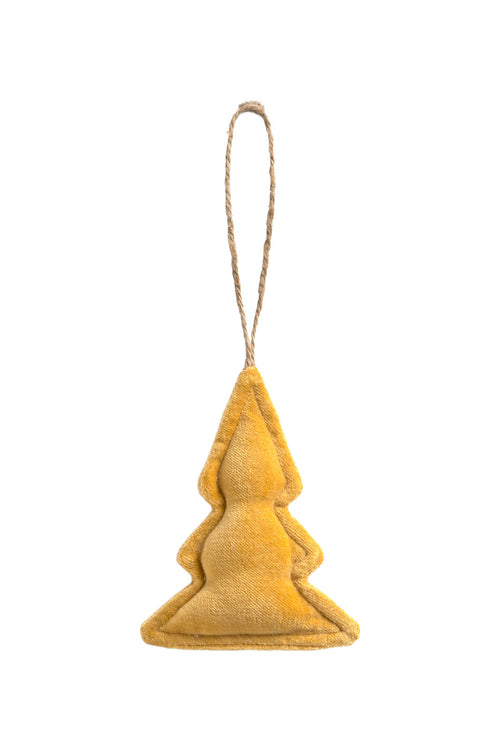 Calma House Kerstornament Velour - Mosterd - 12x7.5