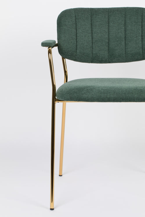 Housecraft Living Jolien Eetkamerstoelen armleuning Goud/Dondergroen - Set van 2 - vtwonen shop