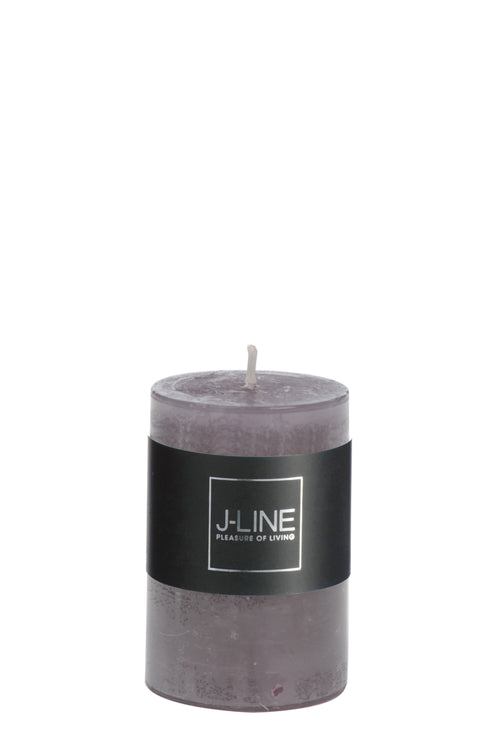 J-Line cilinderkaars Graniet - grijs - large - 72U - 6 stuks