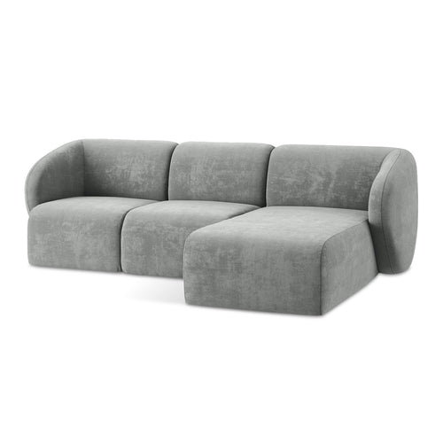 LaMiaSofa hoekbank rechts Cervo - chenille stof - grijs - 248x166x95
