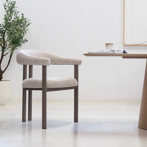 DÉJA Living Eetkamerstoel Odense - Stof - Beige/Taupe - Set van 2