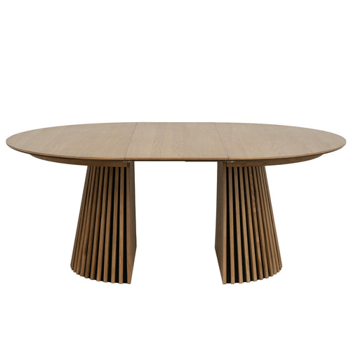 Furnhouse uitschuifbare eettafel Svendborg - Natuurlijk eikenhout - Ø 140/240x140 cm