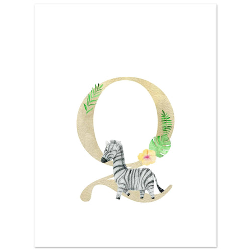 Artfulprints  Letter Q kindernaam   poster 30x40 cm - vtwonen shop