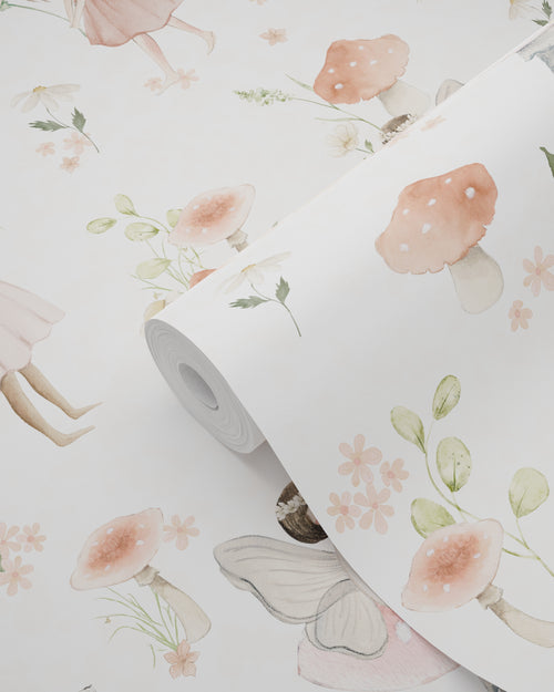ESTAhome behang elfjes roze en wit - 50 x 900 cm - 131338 - vtwonen shop