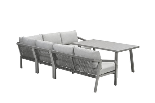 Monti lounge-diningset - 5-dlg. - taupe - rope grey sand - valley sand