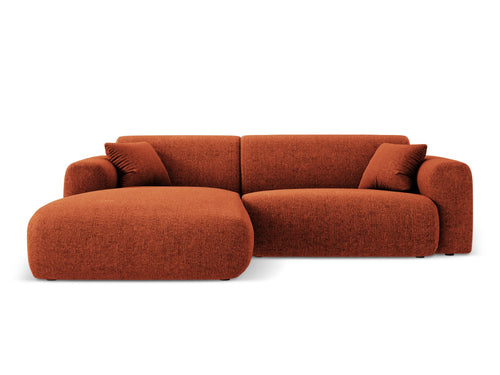 Cosmopolitan Design linker hoekbank Nolio 4-zits, chenille, terracotta - 170x235x72cm