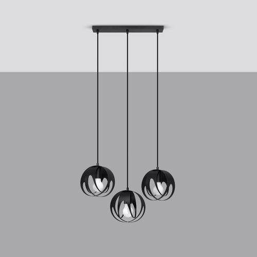 Sollux Lighting Hanglamp TULOS 3L zwart - 50x16x117cm