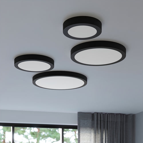 Sollux Lighting Plafondlamp ONYX 60 zwart LED 3000K - 60x60x6cm