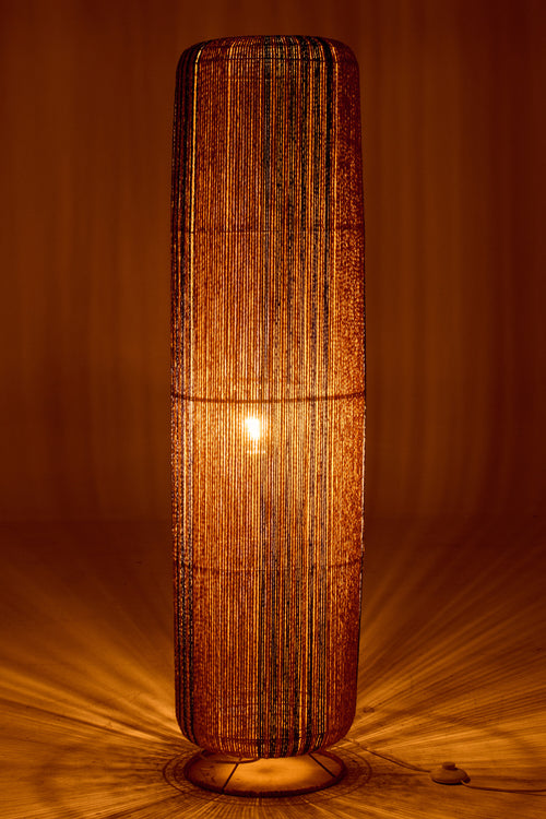 J-Line lamp Touw Cilinder - metaal - blauw/naturel - large