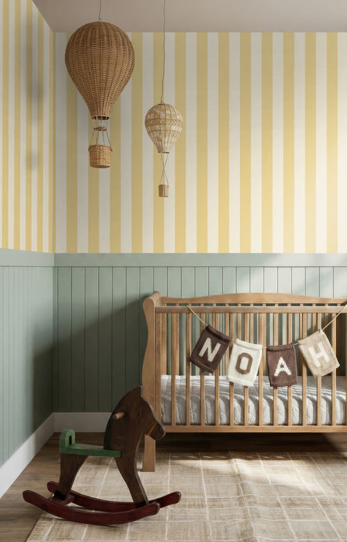 ESTAhome behang strepen geel en beige - 0.53 x 10.05 m - 132124