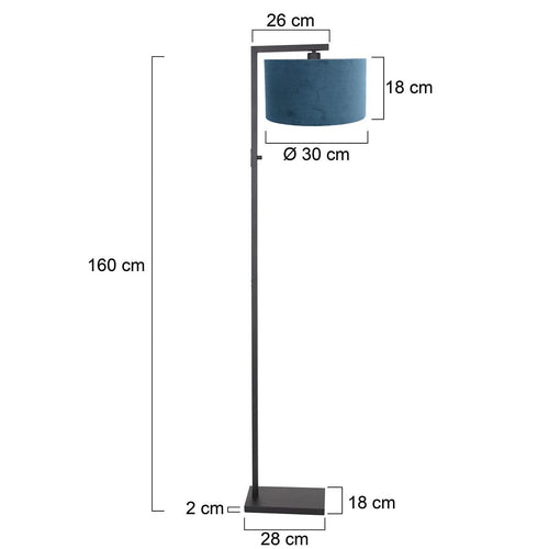 Steinhauer vloerlamp Stang - 1 lichts - 30  x 160   cm - zwart - blauw