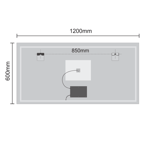LOMAZOO badkamerspiegel Memphis - met LED verlichting - rechthoekig - 120 x 60 cm