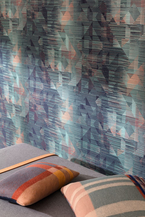 Masureel behang grafisch motief blauw - 53 cm x 10.05 m - 630935