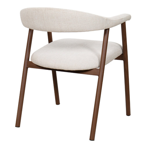 Giga Meubel Eetkamerstoel Mila - Beige/Walnoot - Zithoogte 48cm - Set van 2