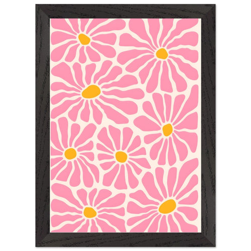 Artfulprints Poster met Lijst Matisse - Pink flowers   - A4 21x29.7 cm - Roze