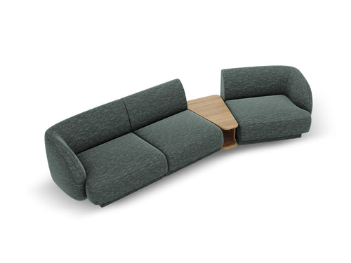 Micadoni Rechte modulaire bank Miley 3-zits, chenille, olie - 126x303x70cm