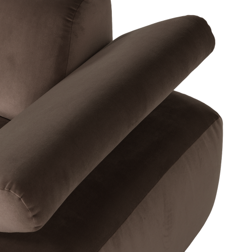 WOOOD 2-zits bank arm rechts Mojo - Velvet - Bruin - 74x204x97