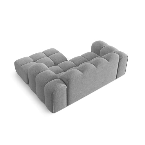 Cosmopolitan Design - Rechter hoekbank Treno 2-zits, chenille lichtgrijs - 164x180x70cm