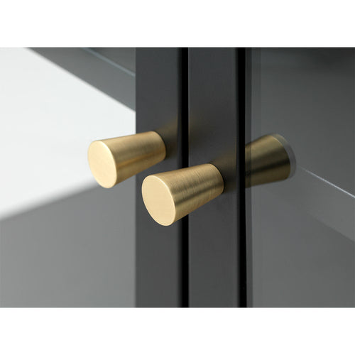 Olivine Carrie TV meubel Zwart - Metaal - Glas - B 132 cm - vtwonen shop