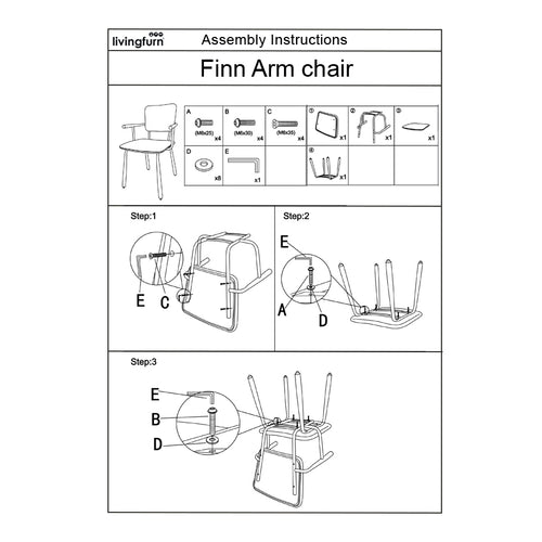 Brix eetkamerstoel Finn Sand - zwart - set van 2