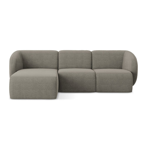 LaMiaSofa hoekbank links Cervo - bouclé - grijs - 248x166x105