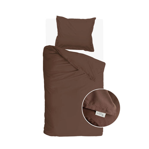 Walra - Dekbedovertrek Vintage Satin - 140x220 cm - Bruin