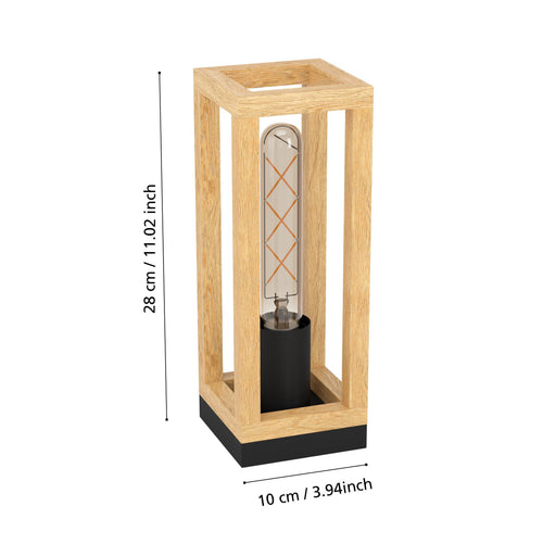 EGLO tafellamp Nafferton - e27 - 10 cm - zwart/bruin - vtwonen shop