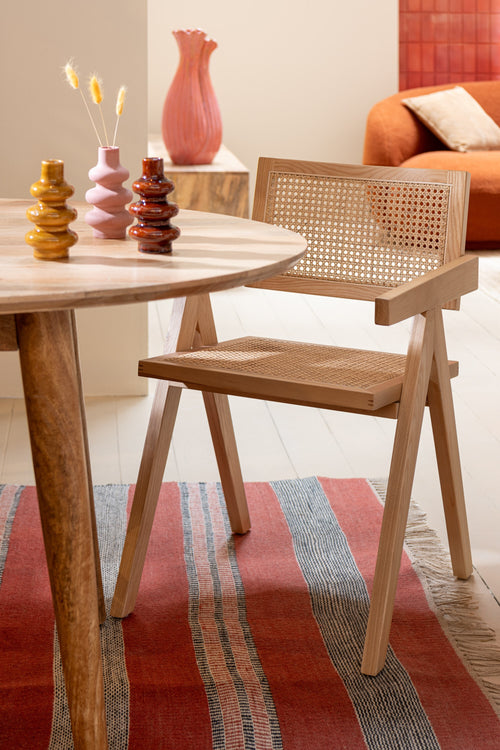 J-Line stoel Rooster - essenhout/rotan - naturel - vtwonen shop