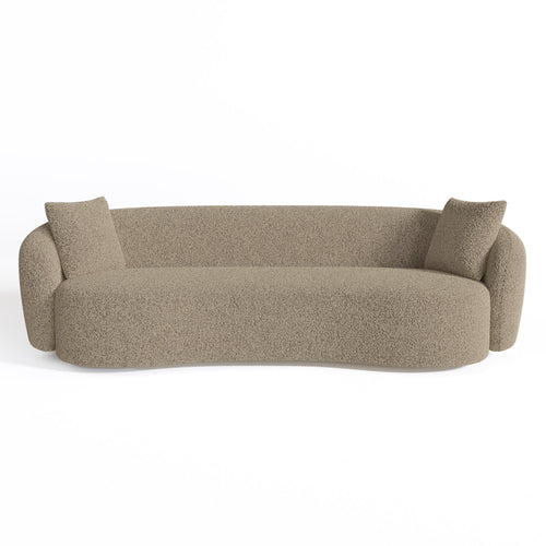Sia Home - Rechte bank CELINE - Bouclette stof - Beige - 210cm